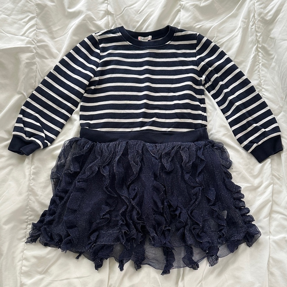 Crewcuts Navy and White Striped Dress size 6